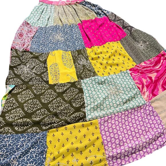 Handmade Boho Hippie Festival Patchwork Maxi Skirt Size Small Prairie Cottage‎ - Picture 5 of 8